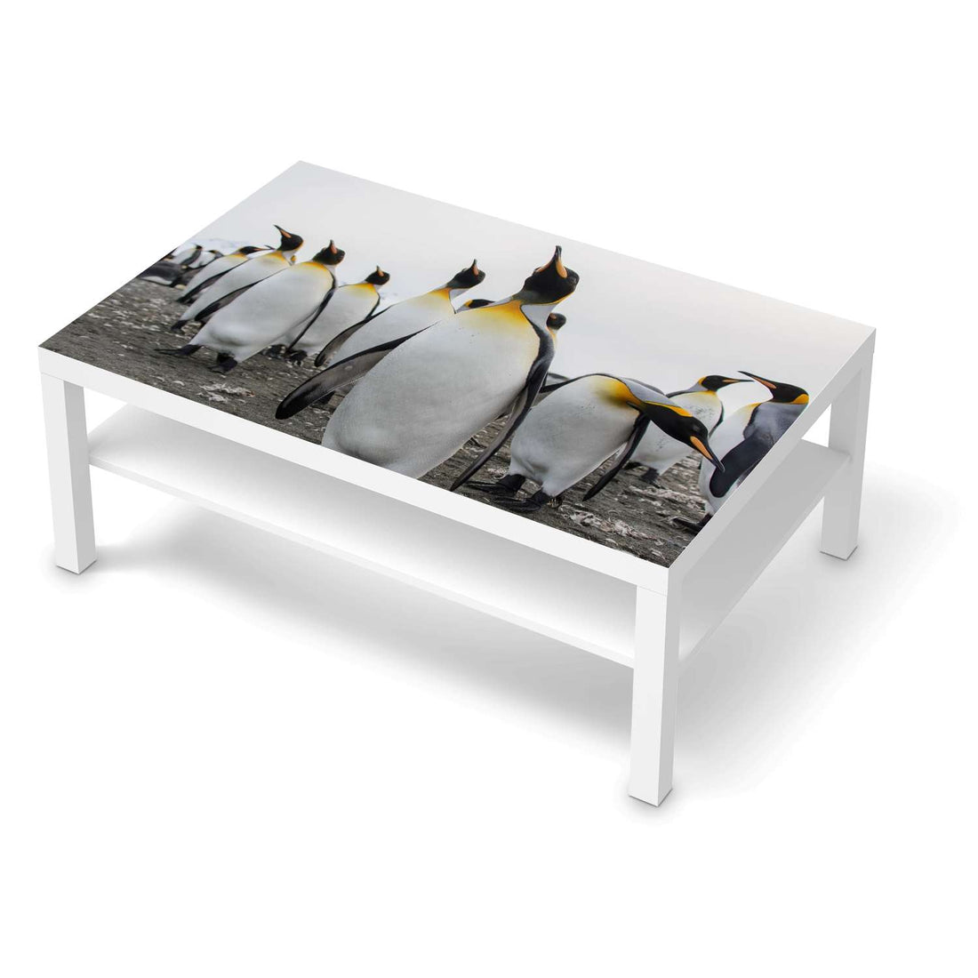 Klebefolie Penguin Family - IKEA Lack Tisch 118x78 cm - weiss