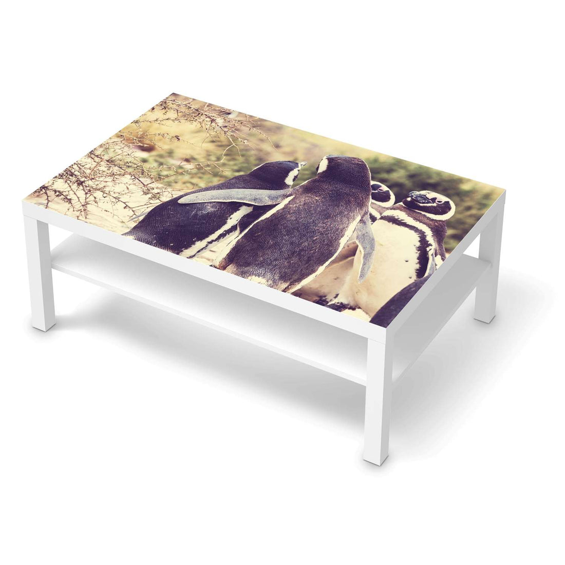 Klebefolie Pingu Friendship - IKEA Lack Tisch 118x78 cm - weiss