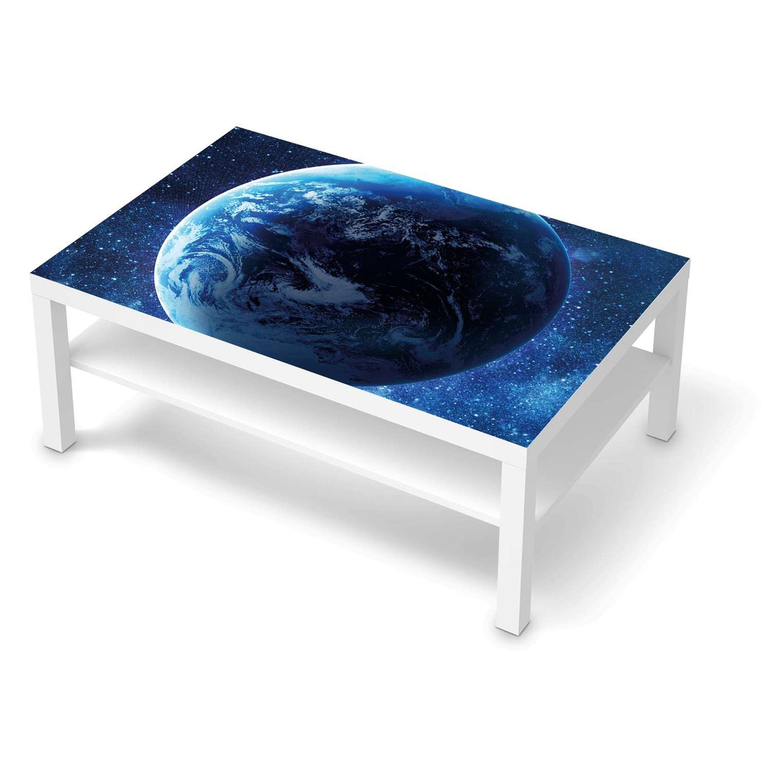 Klebefolie Planet Blue - IKEA Lack Tisch 118x78 cm - weiss