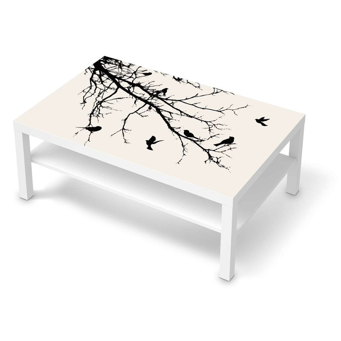 Klebefolie Tree and Birds 1 - IKEA Lack Tisch 118x78 cm - weiss