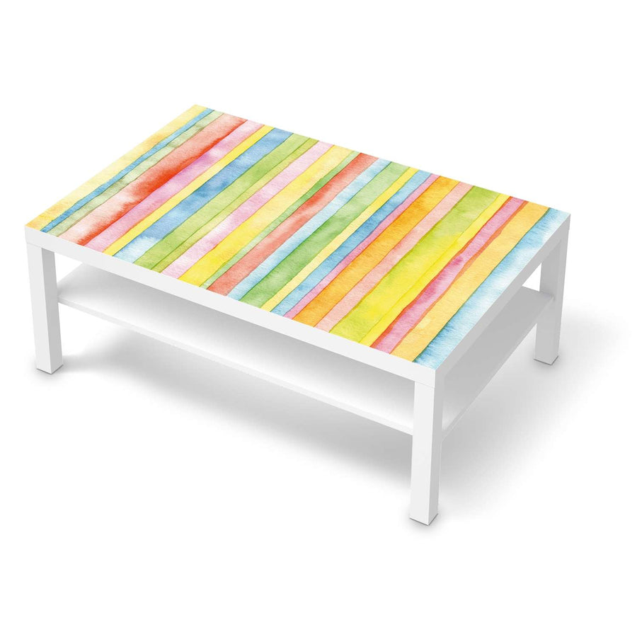 Klebefolie Watercolor Stripes - IKEA Lack Tisch 118x78 cm - weiss