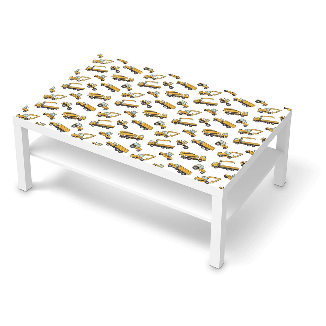 Klebefolie Working Cars - IKEA Lack Tisch 118x78 cm - weiss