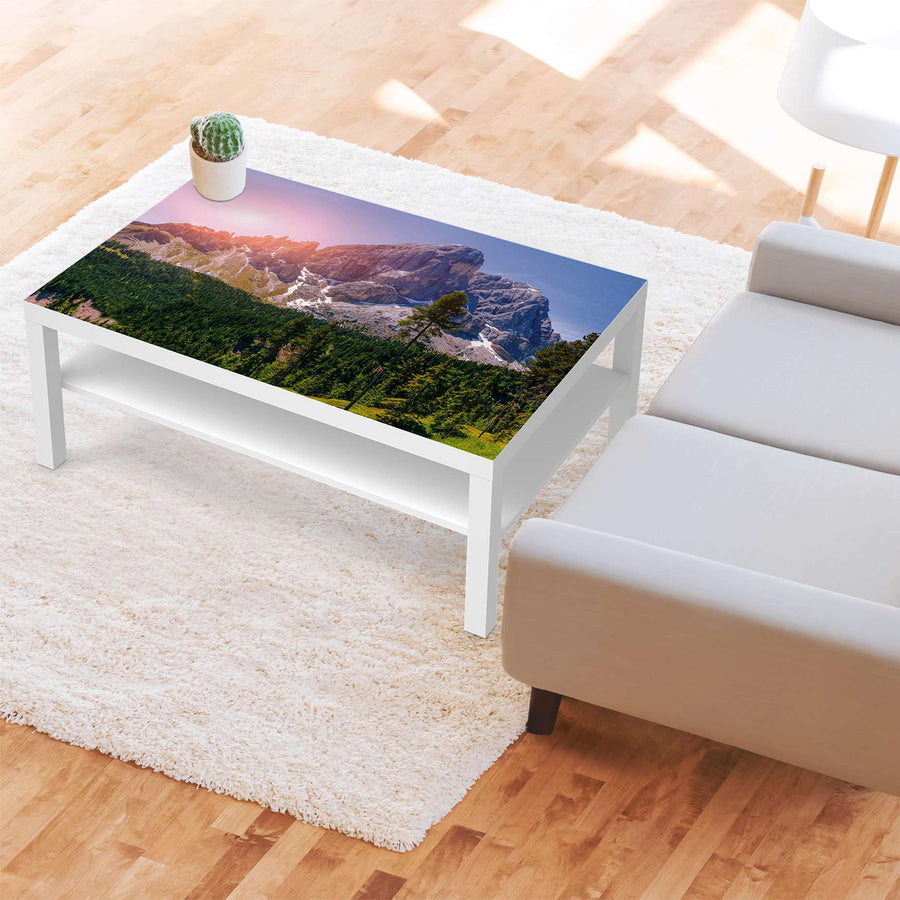 Klebefolie Alpenblick - IKEA Lack Tisch 118x78 cm - Wohnzimmer