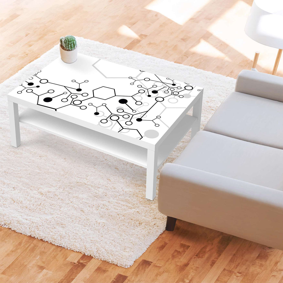 Klebefolie Atomic 1 - IKEA Lack Tisch 118x78 cm - Wohnzimmer