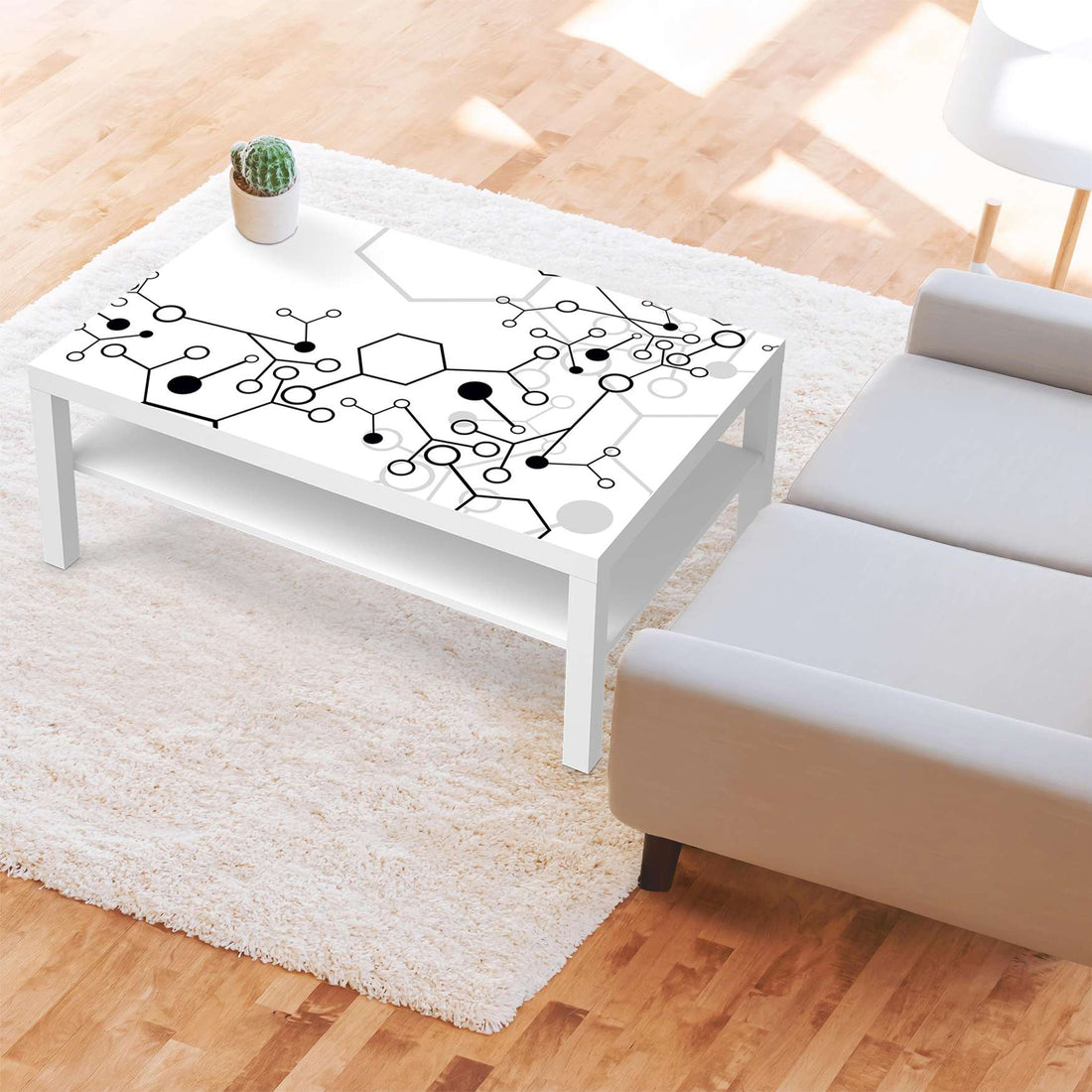 Klebefolie Atomic 1 - IKEA Lack Tisch 118x78 cm - Wohnzimmer