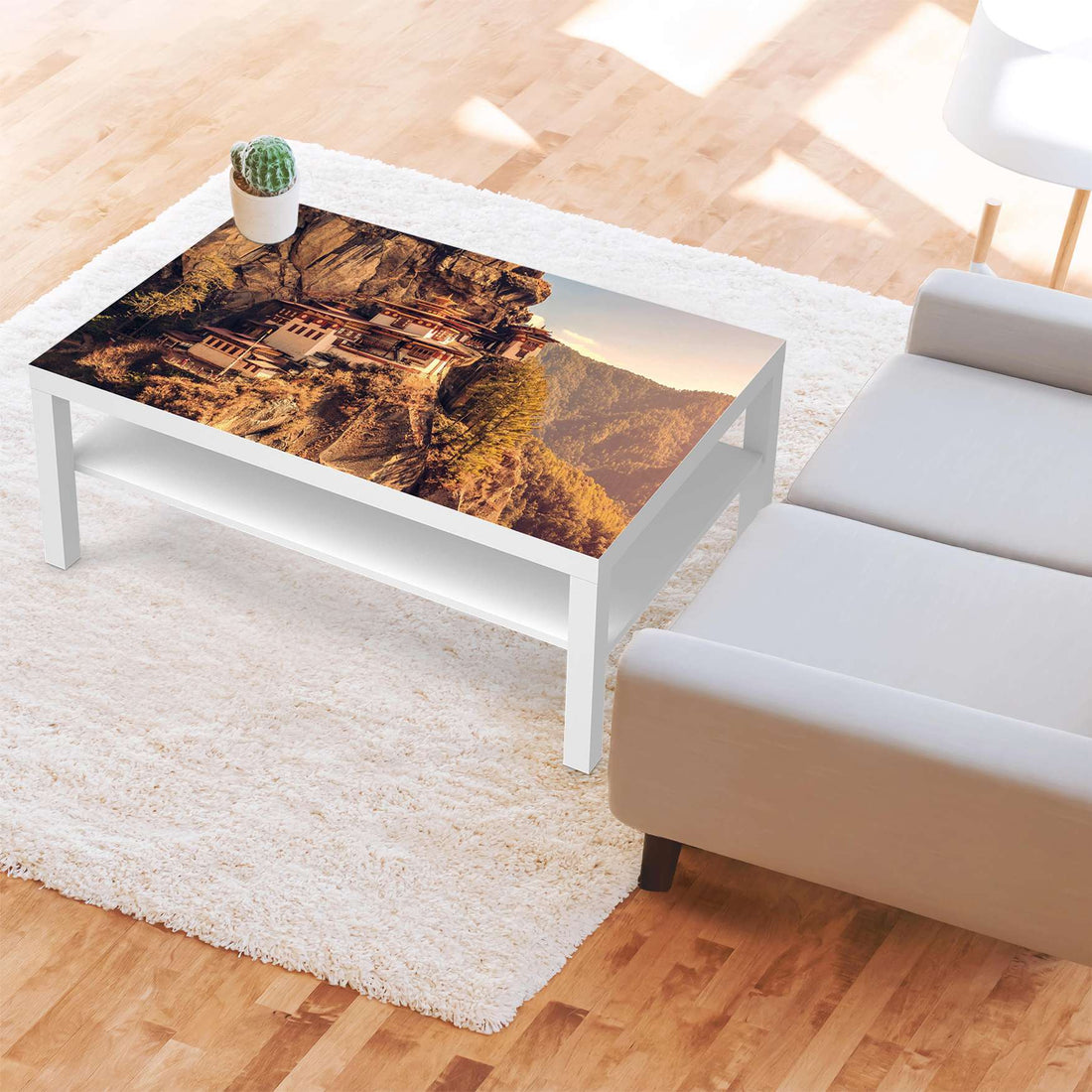 Klebefolie Bhutans Paradise - IKEA Lack Tisch 118x78 cm - Wohnzimmer