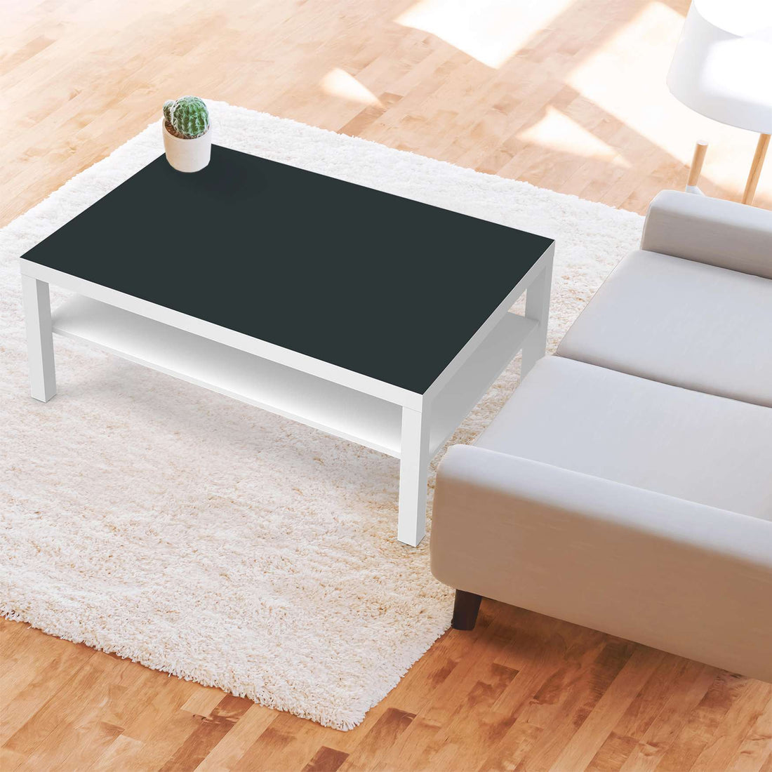 Klebefolie Blaugrau Dark - IKEA Lack Tisch 118x78 cm - Wohnzimmer