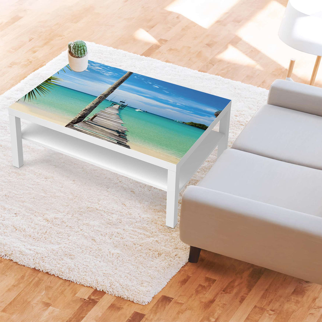 Klebefolie Blue Water - IKEA Lack Tisch 118x78 cm - Wohnzimmer