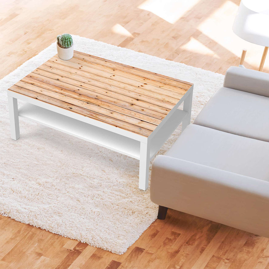 Klebefolie Bright Planks - IKEA Lack Tisch 118x78 cm - Wohnzimmer
