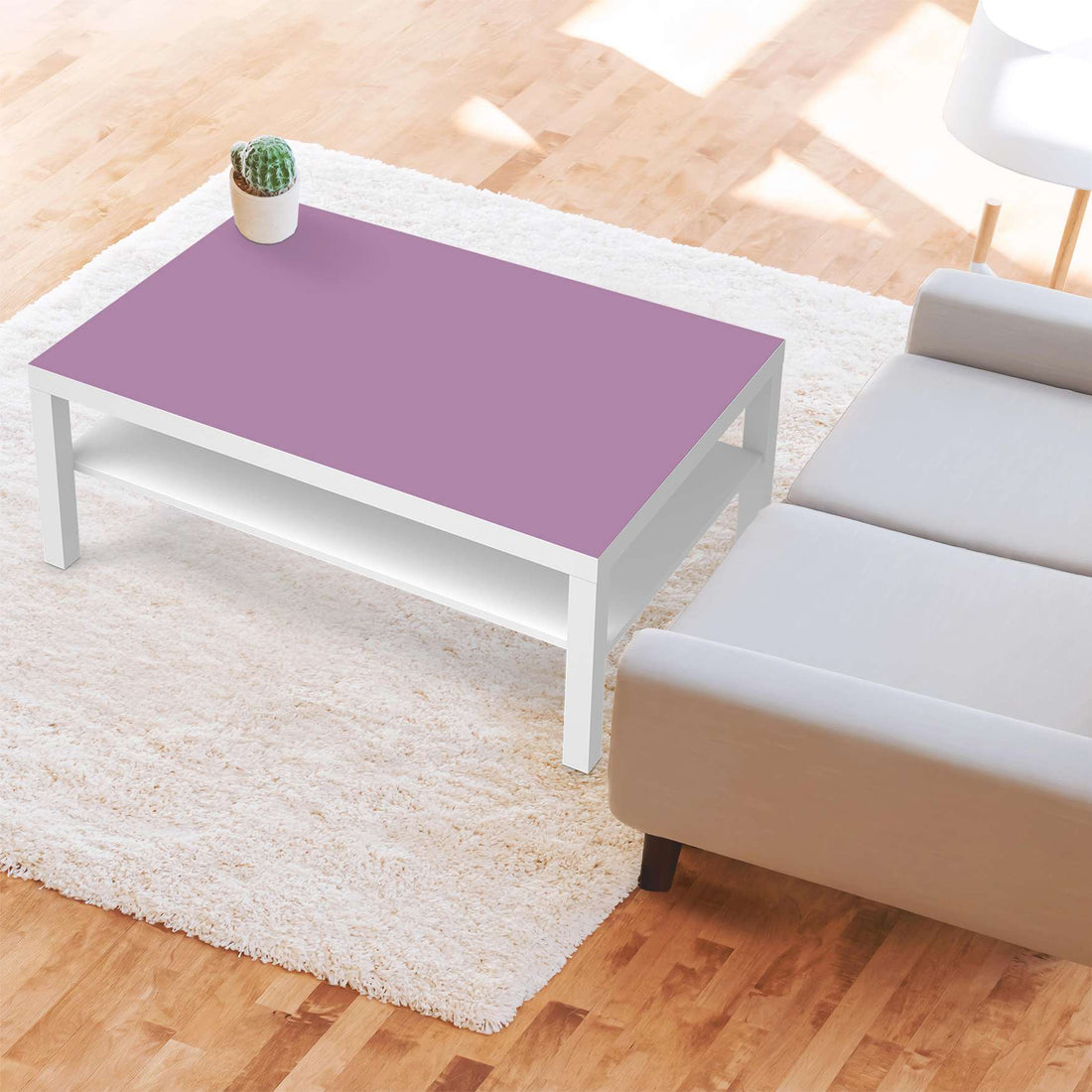 Klebefolie Flieder Light - IKEA Lack Tisch 118x78 cm - Wohnzimmer