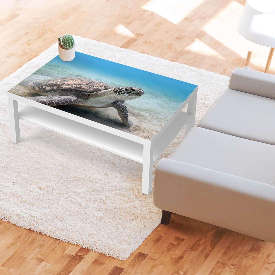 Klebefolie Green Sea Turtle - IKEA Lack Tisch 118x78 cm - Wohnzimmer