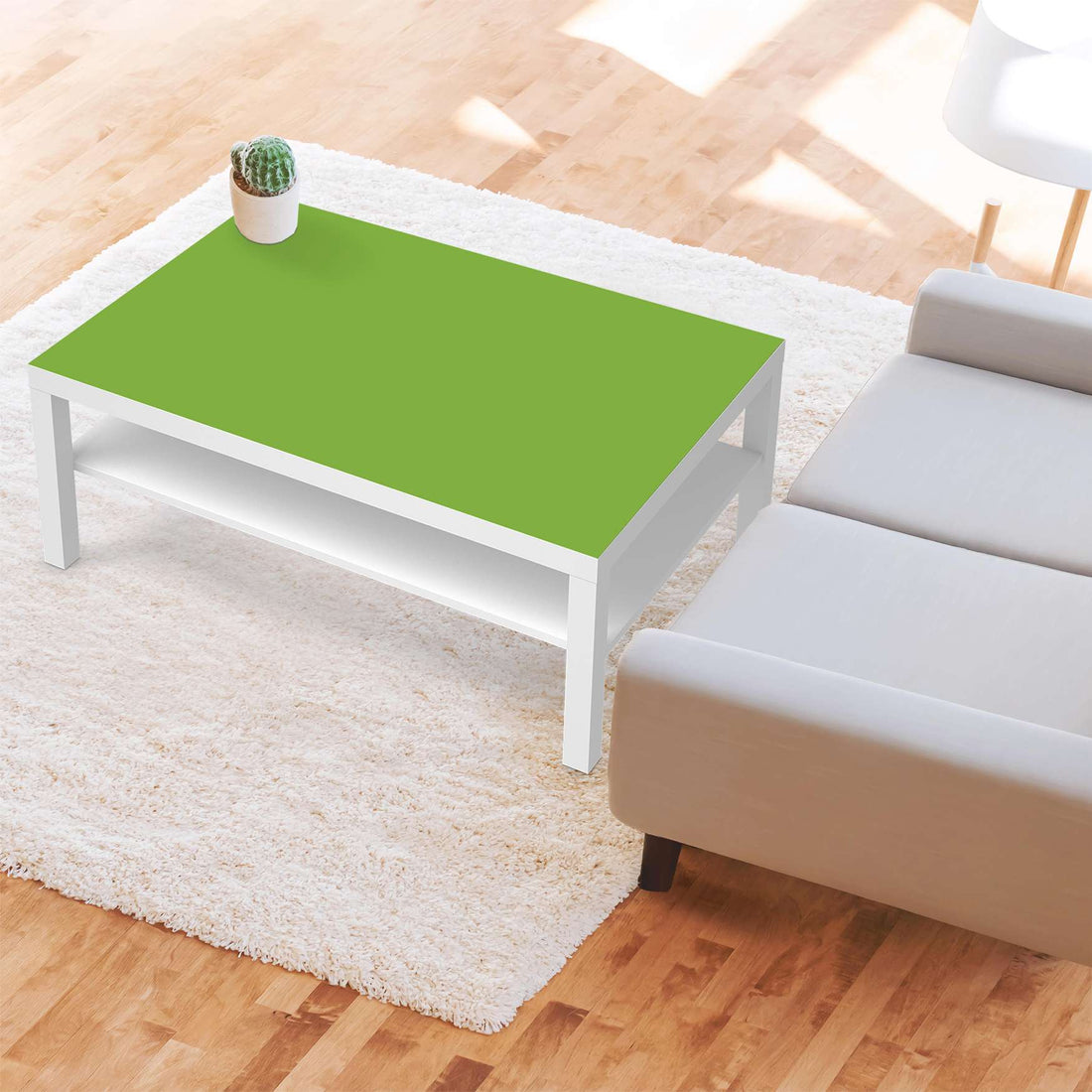 Klebefolie Hellgrün Dark - IKEA Lack Tisch 118x78 cm - Wohnzimmer