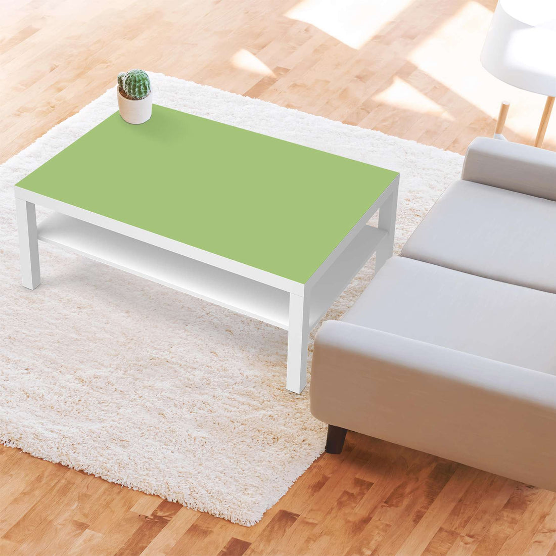 Klebefolie Hellgrün Light - IKEA Lack Tisch 118x78 cm - Wohnzimmer