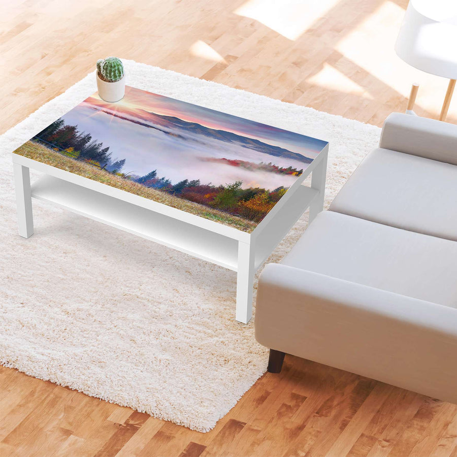 Klebefolie Herbstwald - IKEA Lack Tisch 118x78 cm - Wohnzimmer
