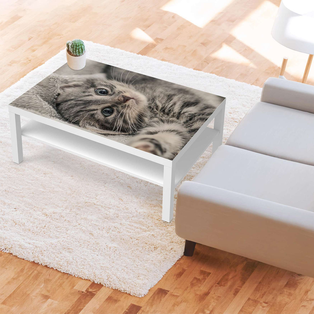 Klebefolie Kitty the Cat - IKEA Lack Tisch 118x78 cm - Wohnzimmer