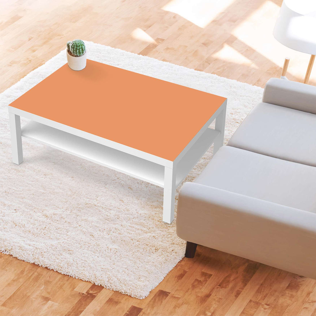 Klebefolie Orange Light - IKEA Lack Tisch 118x78 cm - Wohnzimmer
