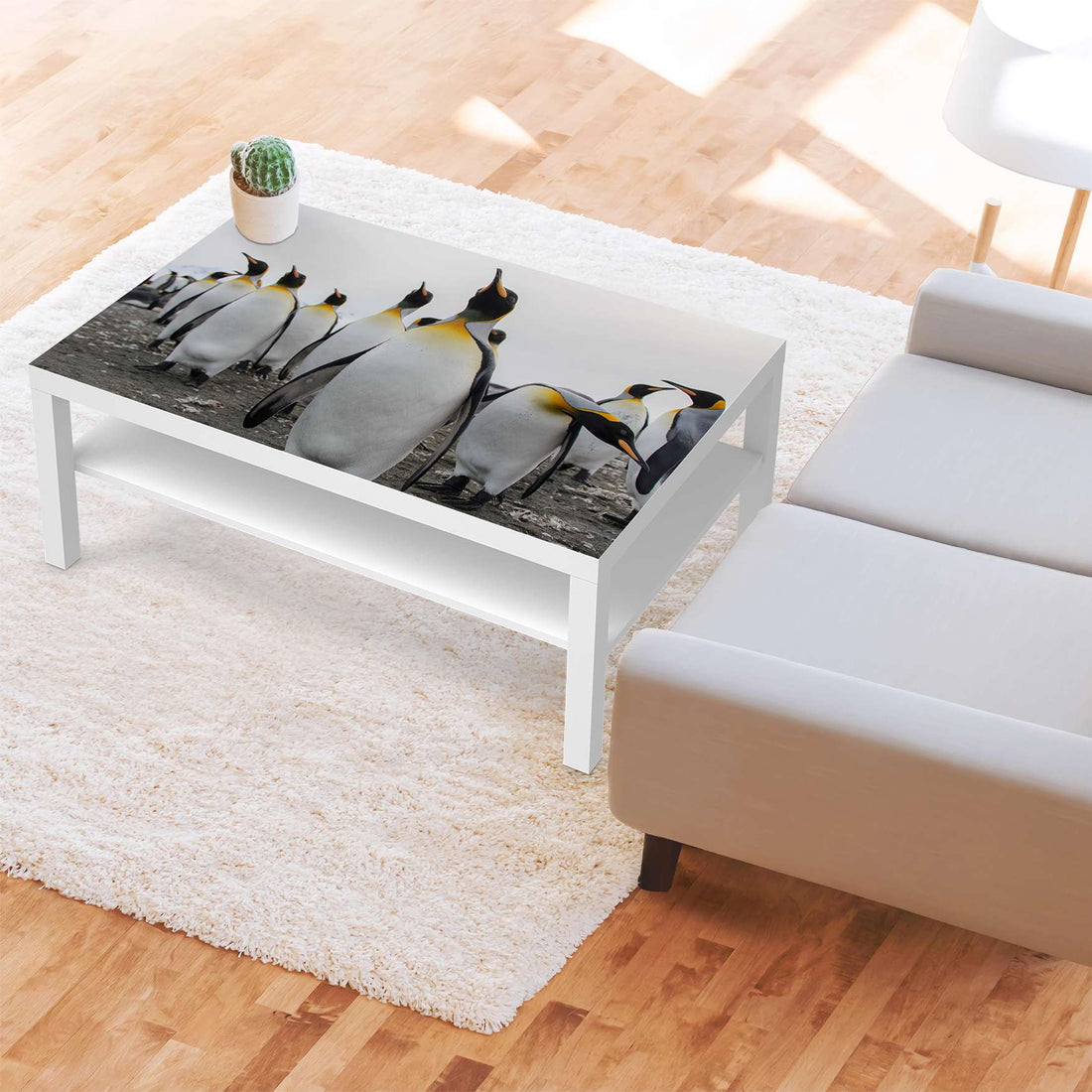 Klebefolie Penguin Family - IKEA Lack Tisch 118x78 cm - Wohnzimmer