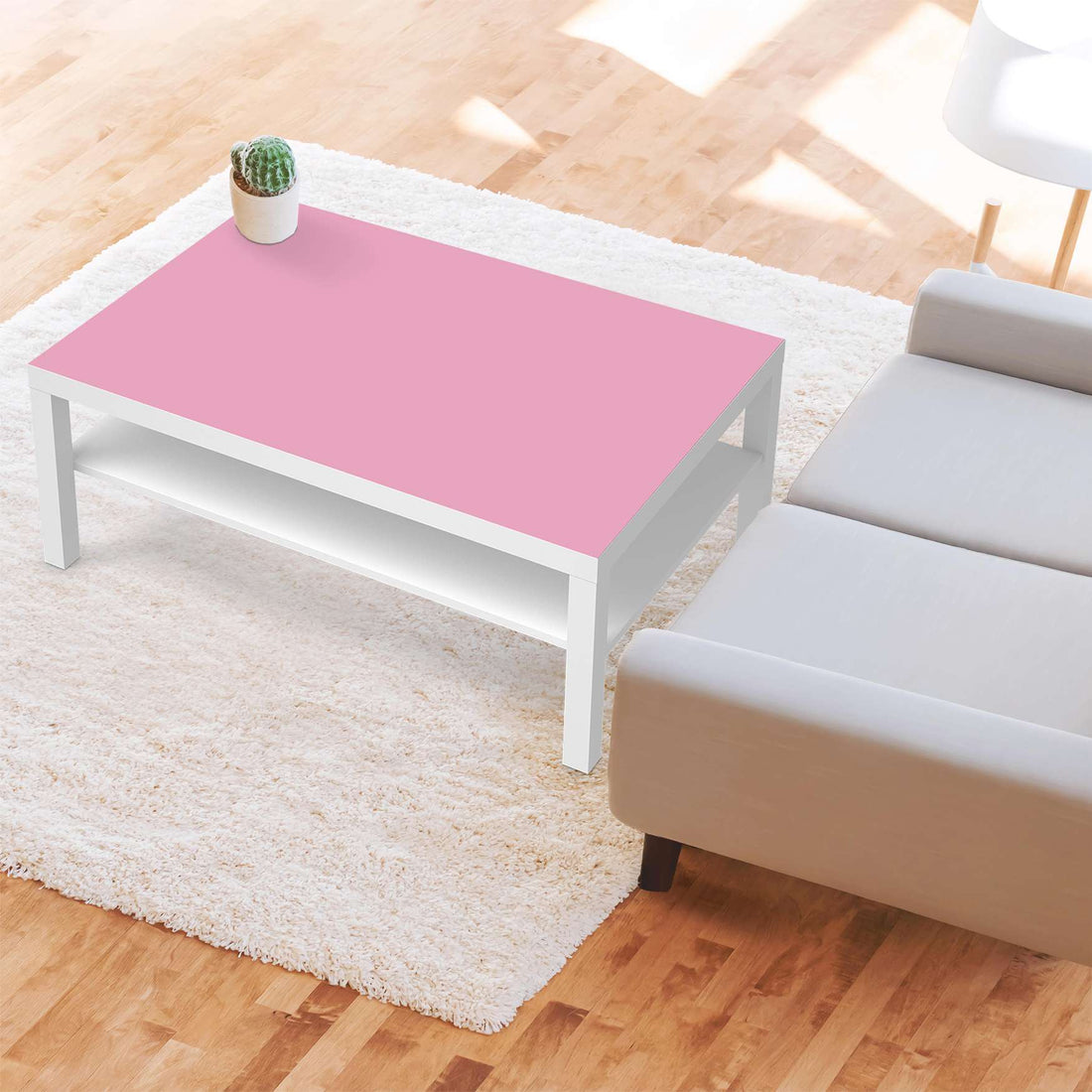 Klebefolie Pink Light - IKEA Lack Tisch 118x78 cm - Wohnzimmer