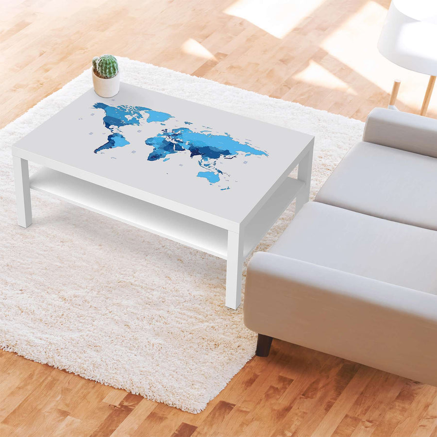Klebefolie Politische Weltkarte - IKEA Lack Tisch 118x78 cm - Wohnzimmer