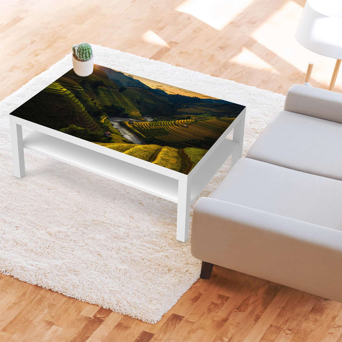 Klebefolie Reisterrassen - IKEA Lack Tisch 118x78 cm - Wohnzimmer