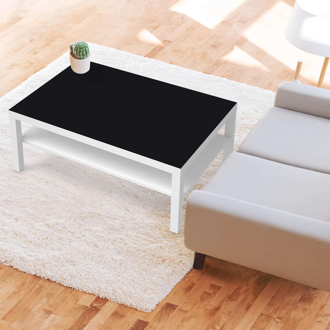 Klebefolie Schwarz - IKEA Lack Tisch 118x78 cm - Wohnzimmer