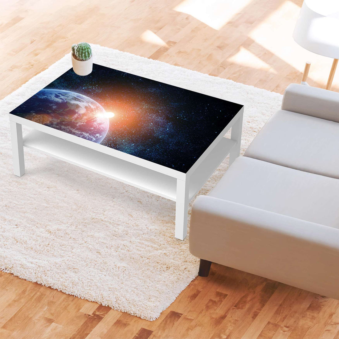 Klebefolie Sunrise - IKEA Lack Tisch 118x78 cm - Wohnzimmer