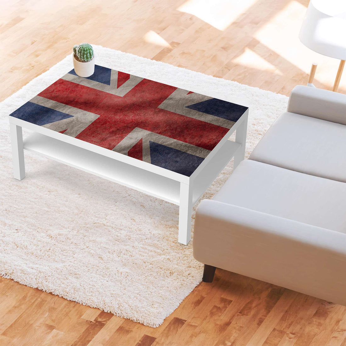 Klebefolie Union Jack - IKEA Lack Tisch 118x78 cm - Wohnzimmer