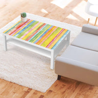 Klebefolie Watercolor Stripes - IKEA Lack Tisch 118x78 cm - Wohnzimmer