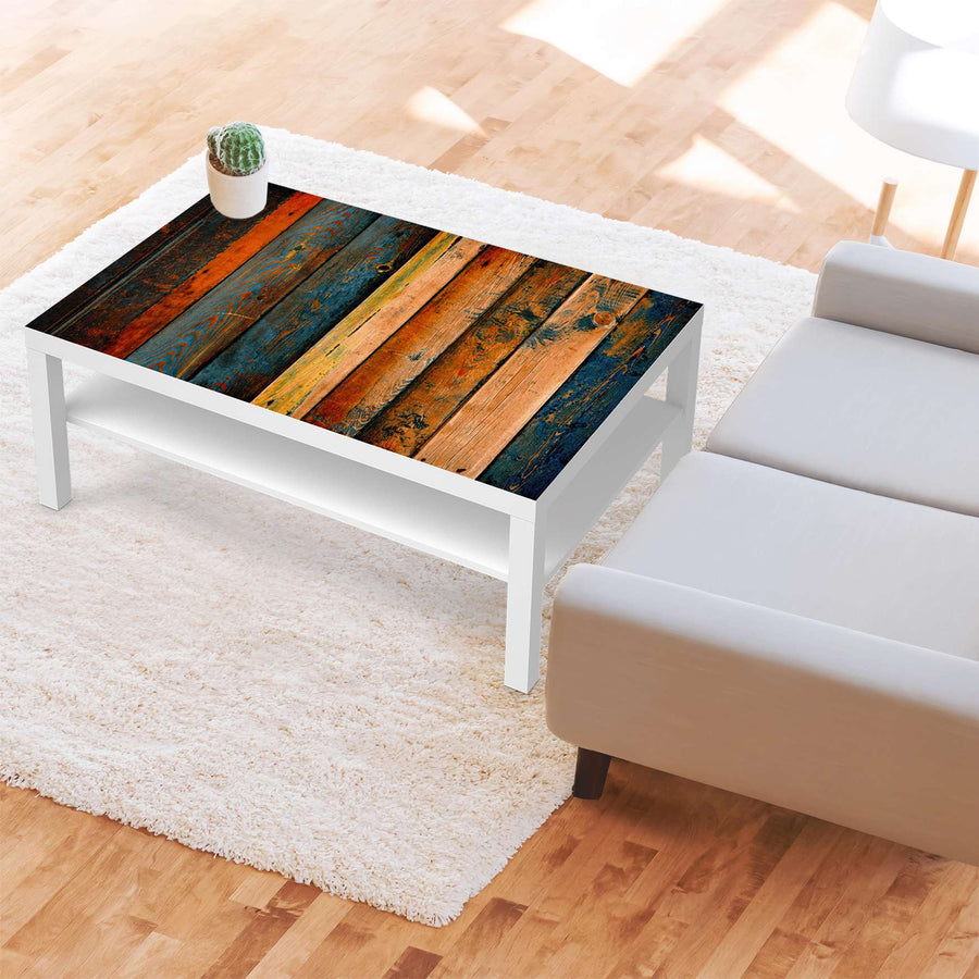 Klebefolie Wooden - IKEA Lack Tisch 118x78 cm - Wohnzimmer