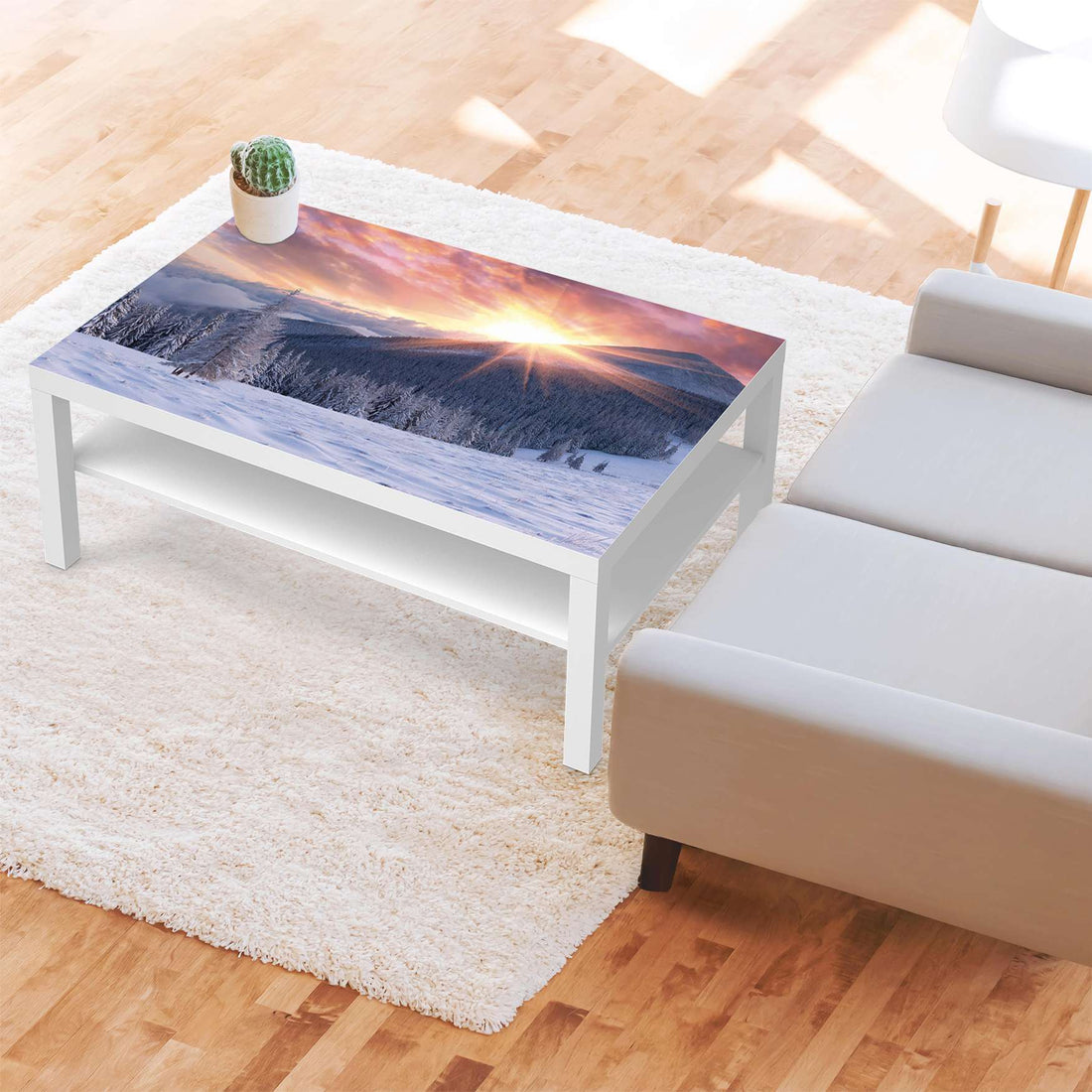 Klebefolie Zauberhafte Winterlandschaft - IKEA Lack Tisch 118x78 cm - Wohnzimmer