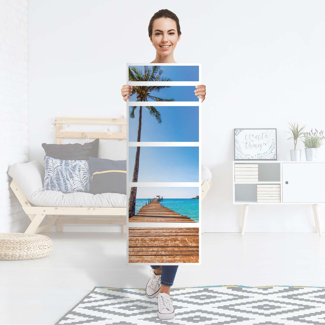 Klebefolie Caribbean - IKEA Malm Kommode 6 Schubladen (schmal) - Folie