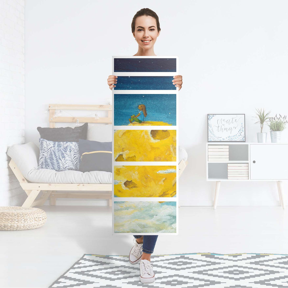 Klebefolie Fernweh - IKEA Malm Kommode 6 Schubladen (schmal) - Folie