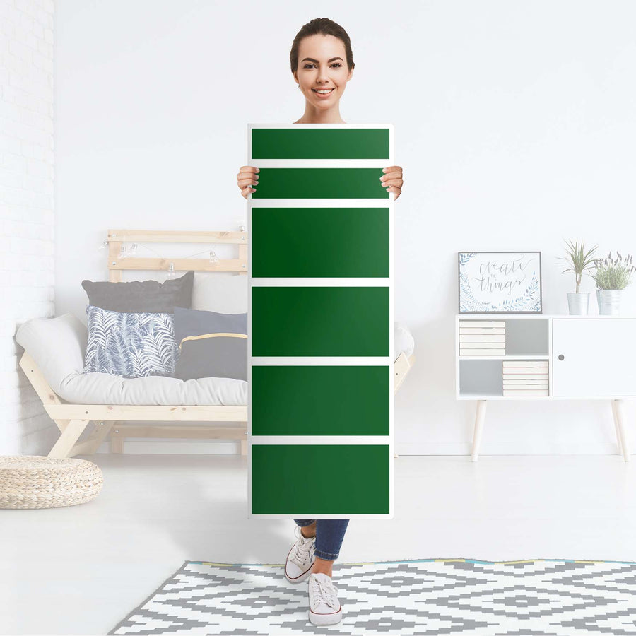 Klebefolie Grün Dark - IKEA Malm Kommode 6 Schubladen (schmal) - Folie