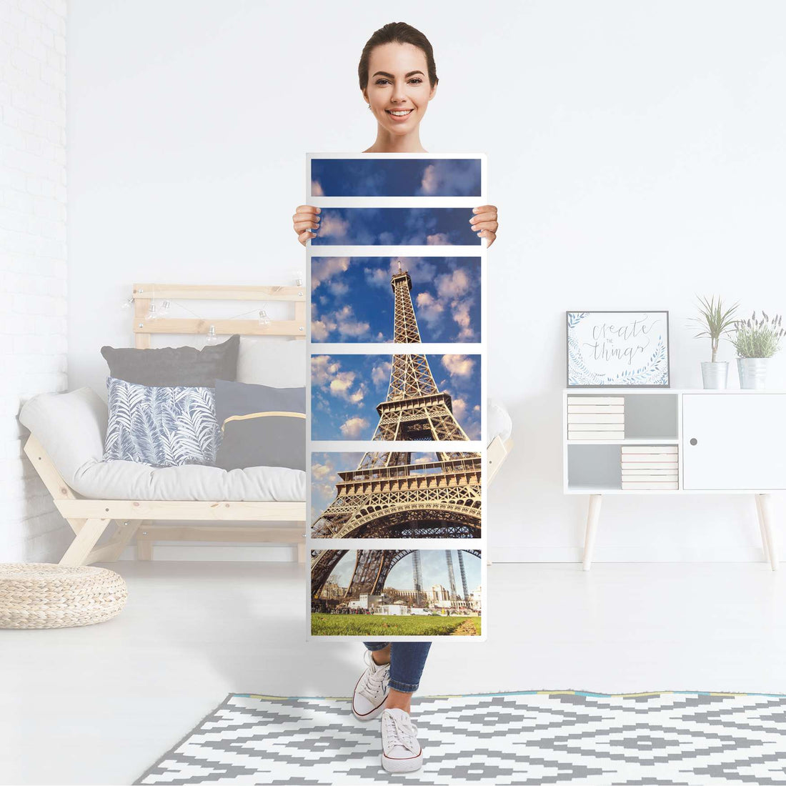 Klebefolie La Tour Eiffel - IKEA Malm Kommode 6 Schubladen (schmal) - Folie