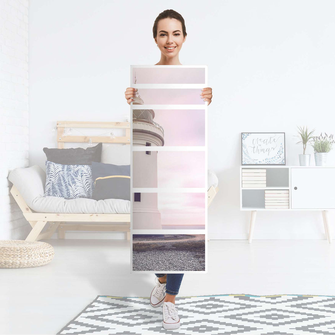 Klebefolie Lighthouse - IKEA Malm Kommode 6 Schubladen (schmal) - Folie