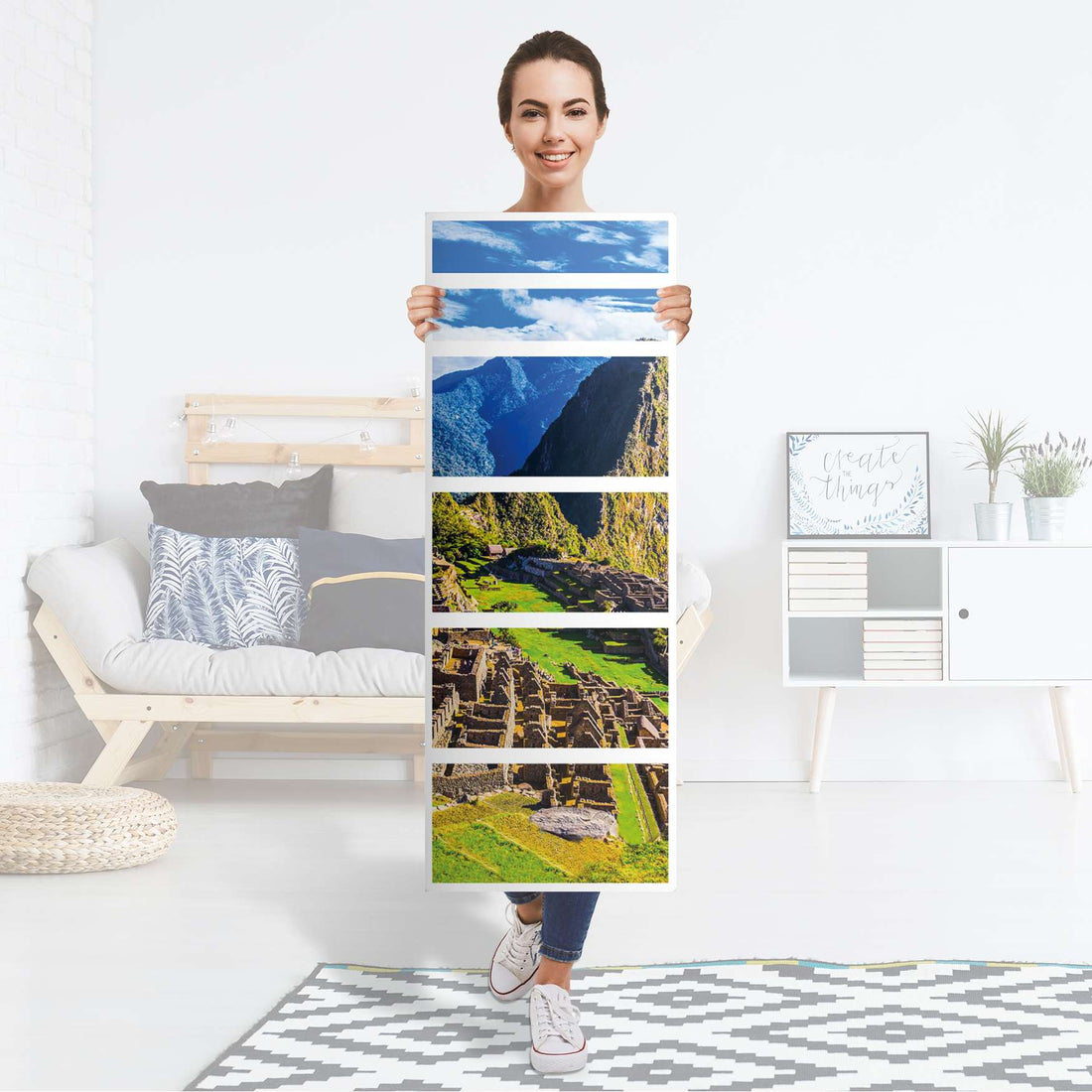 Klebefolie Machu Picchu - IKEA Malm Kommode 6 Schubladen (schmal) - Folie