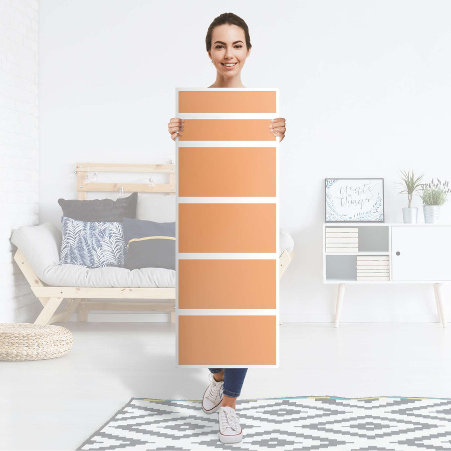 Klebefolie Orange Light - IKEA Malm Kommode 6 Schubladen (schmal) - Folie