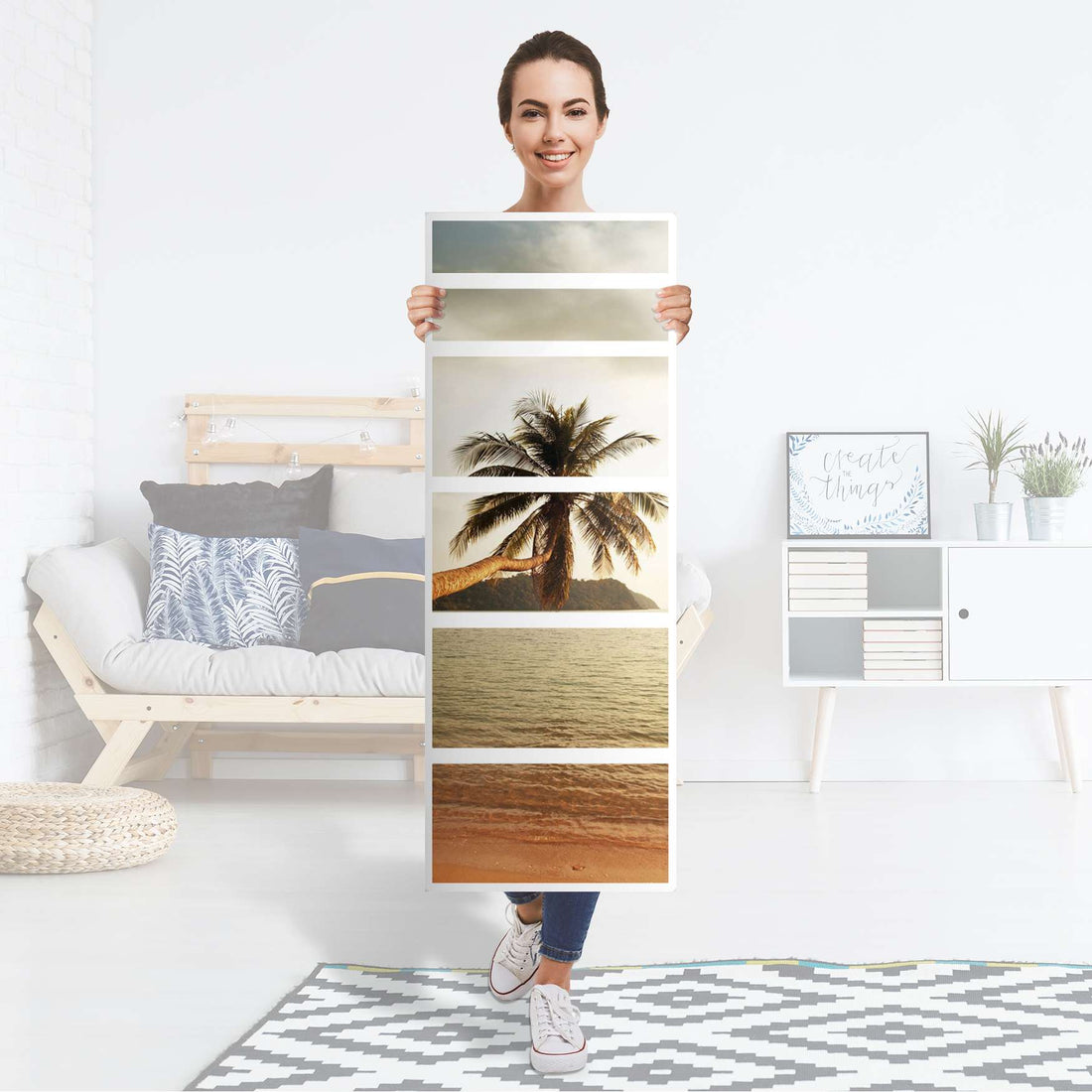 Klebefolie Paradise - IKEA Malm Kommode 6 Schubladen (schmal) - Folie