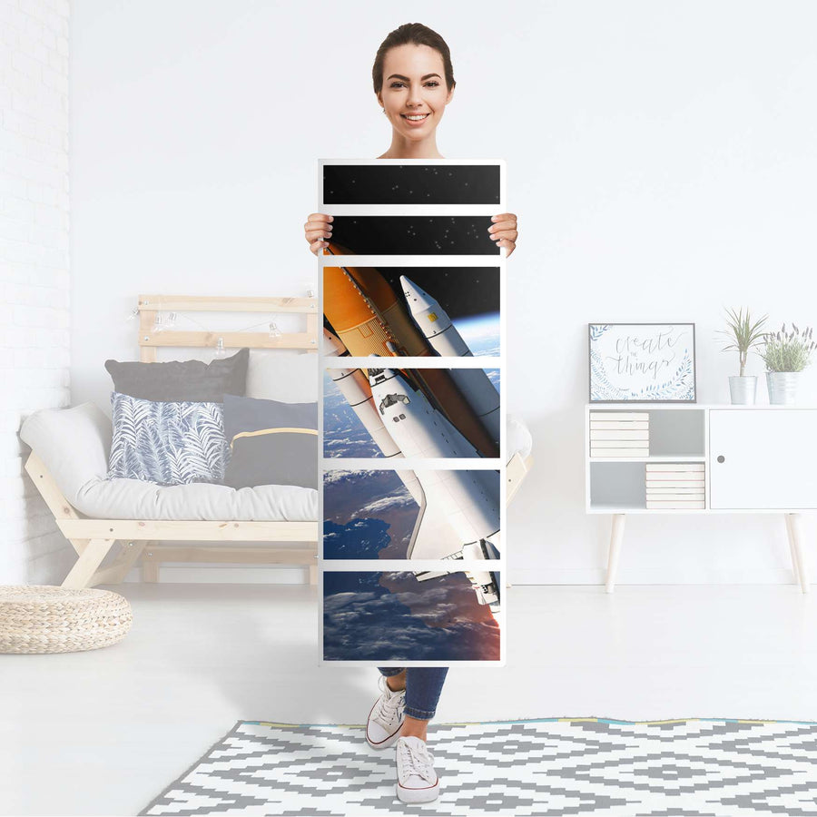 Klebefolie Space Traveller - IKEA Malm Kommode 6 Schubladen (schmal) - Folie