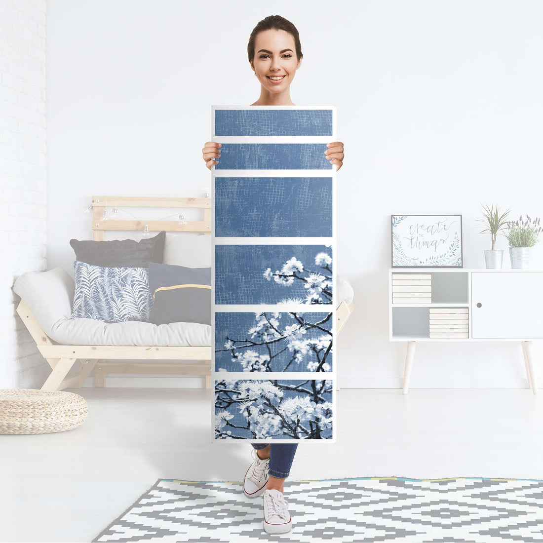 Klebefolie Spring Tree - IKEA Malm Kommode 6 Schubladen (schmal) - Folie
