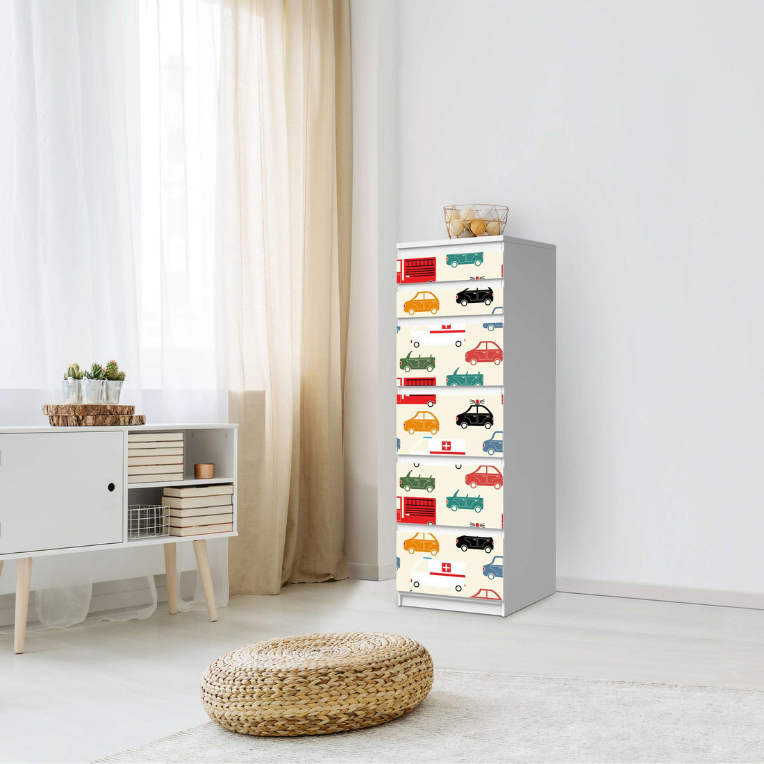 Klebefolie Cars - IKEA Malm Kommode 6 Schubladen (schmal) - Schlafzimmer