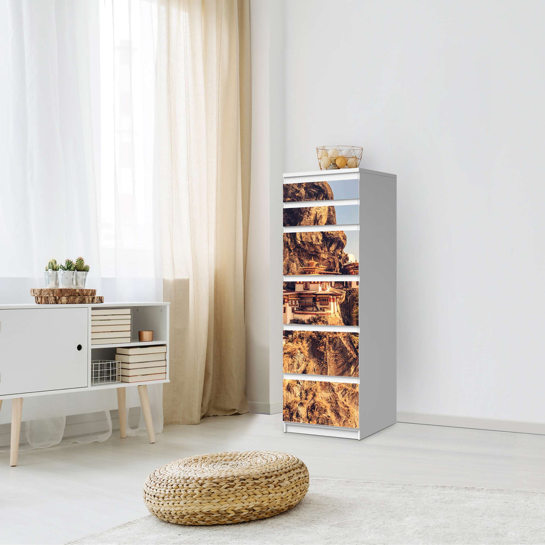 Klebefolie Bhutans Paradise - IKEA Malm Kommode 6 Schubladen (schmal) - Schlafzimmer