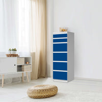 Klebefolie Blau Dark - IKEA Malm Kommode 6 Schubladen (schmal) - Schlafzimmer