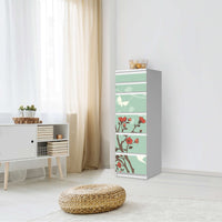 Klebefolie Blütenzauber - IKEA Malm Kommode 6 Schubladen (schmal) - Schlafzimmer