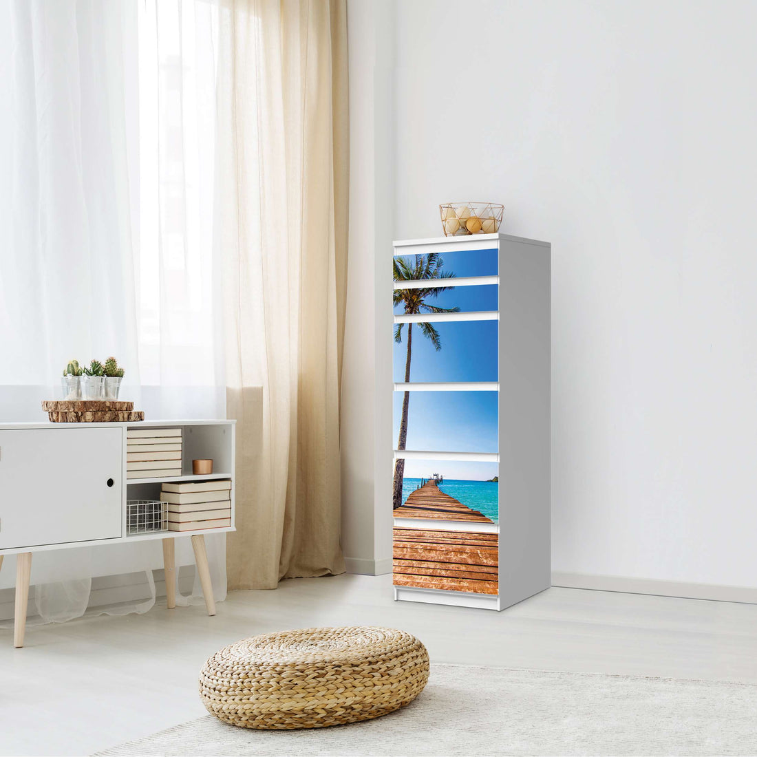 Klebefolie Caribbean - IKEA Malm Kommode 6 Schubladen (schmal) - Schlafzimmer
