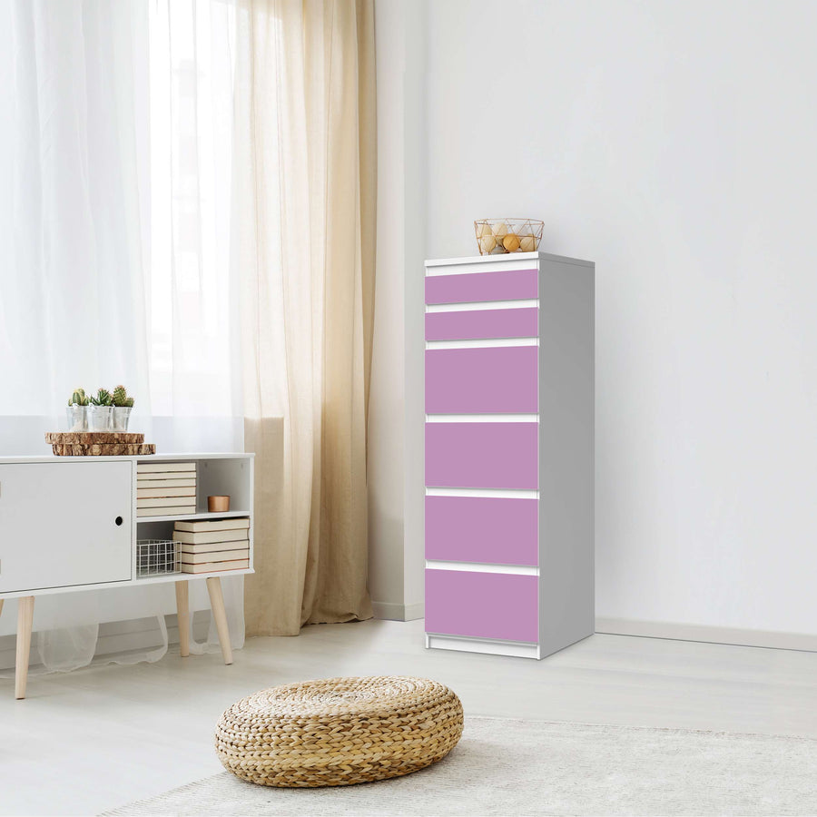 Klebefolie Flieder Light - IKEA Malm Kommode 6 Schubladen (schmal) - Schlafzimmer