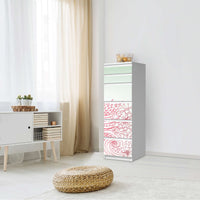 Klebefolie Floral Doodle - IKEA Malm Kommode 6 Schubladen (schmal) - Schlafzimmer