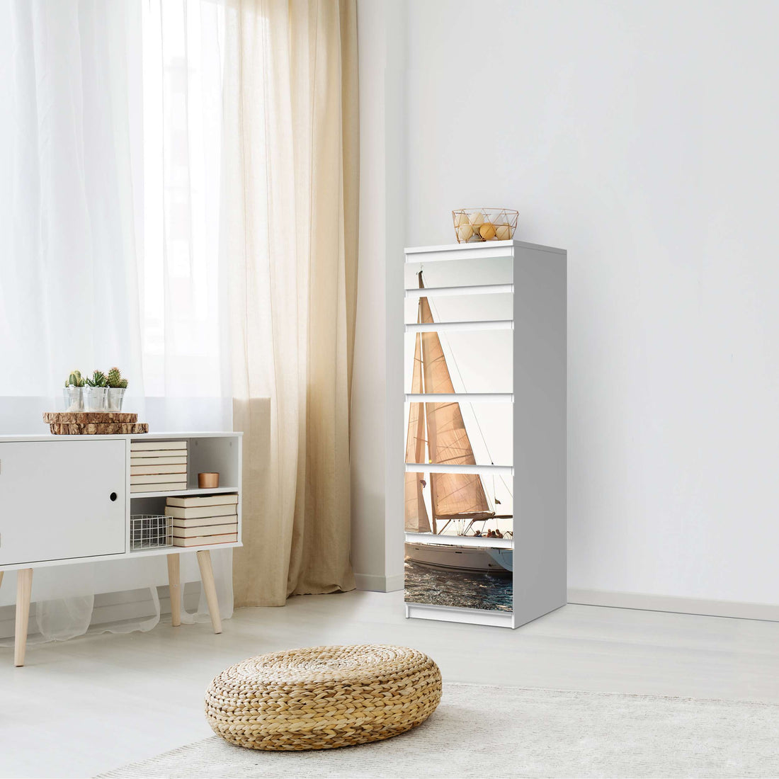 Klebefolie Freedom - IKEA Malm Kommode 6 Schubladen (schmal) - Schlafzimmer