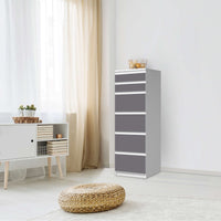 Klebefolie Grau Light - IKEA Malm Kommode 6 Schubladen (schmal) - Schlafzimmer