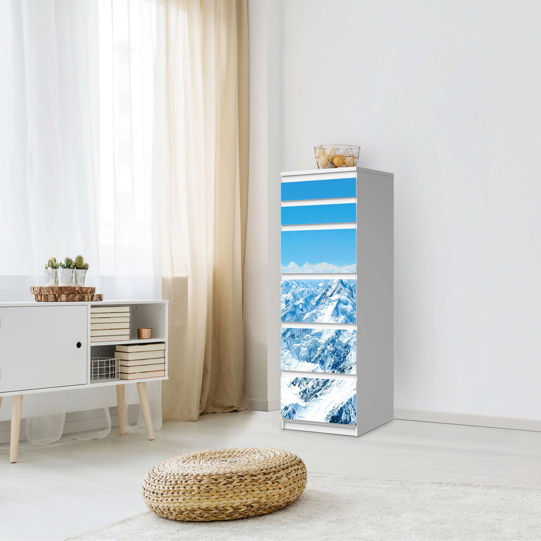 Klebefolie Himalaya - IKEA Malm Kommode 6 Schubladen (schmal) - Schlafzimmer